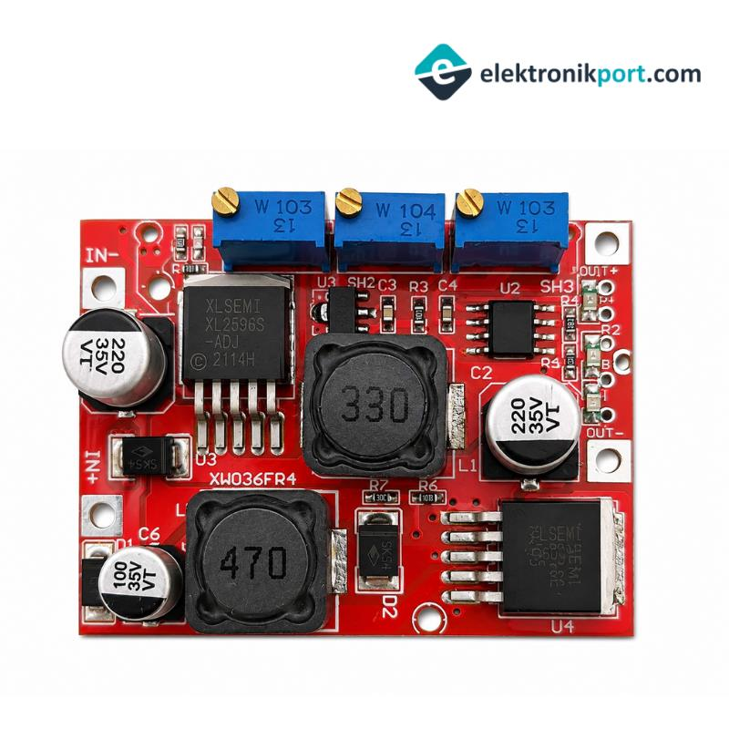 DC-DC Ayarlı Voltaj Yükseltici-Düşürücü Kartı (LM2577 + LM2596)