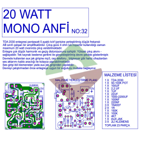 TDA2030 20W mono anfi demonte kit ses amplifikatörü elektronik devre kartı mikrodenetleyici Arduino Raspberry Pi hoparlör ses sistemi güç amplifikatörü lehimleme entegre devre kondansatör direnç diyot transistör potansiyometre ses kontrolü ses düzenleme müzik sistemleri stereo amplifikatörü düşük distorsiyon yüksek ses kalitesi ses miksajı otomasyon sistemleri enerji verimliliği taşınabilir cihazlar ev ses sistemleri oda ses sistemleri müzik uygulamaları oyun konsolu ses yükseltici ses entegrasyonu ses prodüksiyonu ses kayıt cihazı.
